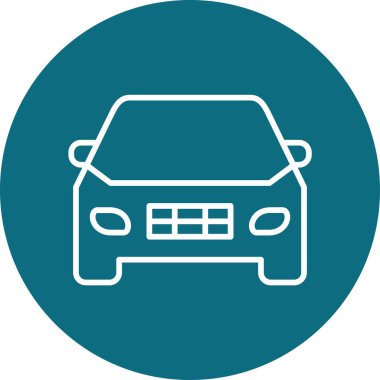 Vektör araba simgesi, temiz ve basit illüstrasyon.