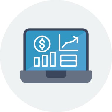 Kârlı bar tablosu vektör simgesi. 