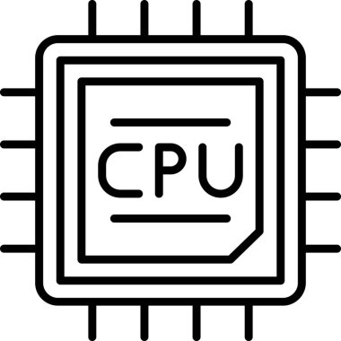 CPU icon, vector illustration simple design