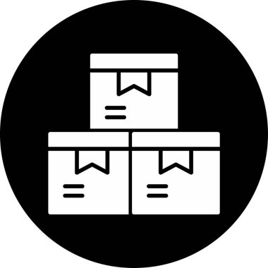 Kutular kargo simgesi vektör illüstrasyonu gönderiliyor 