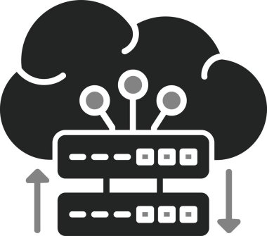 Bulut deposu. Web simgesi basit illüstrasyon 