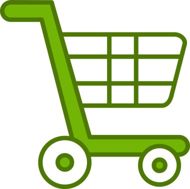 Alışveriş arabası ikon vektör illüstrasyonu