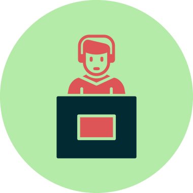 Röportaj web simgesi vektör çizimi