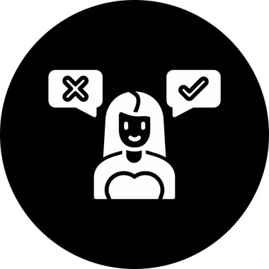 Karar verme ikonu. vektör illüstrasyonu