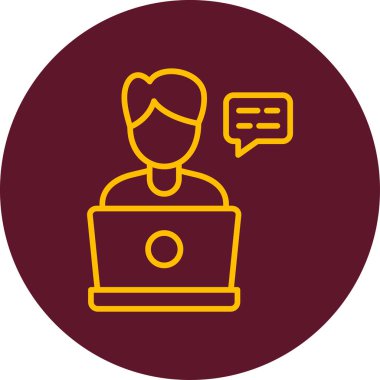 Soyut temalı bir video arama simgesinin düz vektör illüstrasyonu.