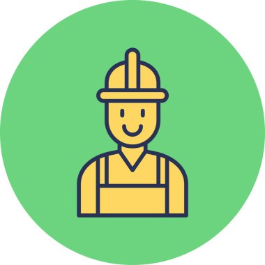 İşçi. Web simgesi basit illüstrasyon 