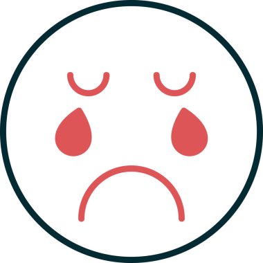 Ağlayan emoji. Web simgesi basit illüstrasyon
