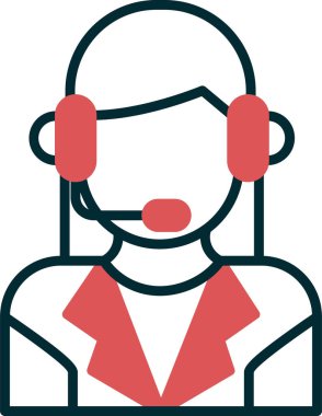 Müşteri hizmet vektör satırı simgesi