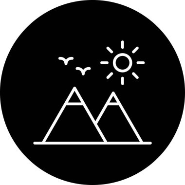 Dağlar. Web simgesi basit illüstrasyon