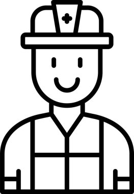 İtfaiyeci. Web simgesi basit illüstrasyon