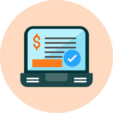 Çevrimiçi iş ve finans simgesinin vektör illüstrasyonu