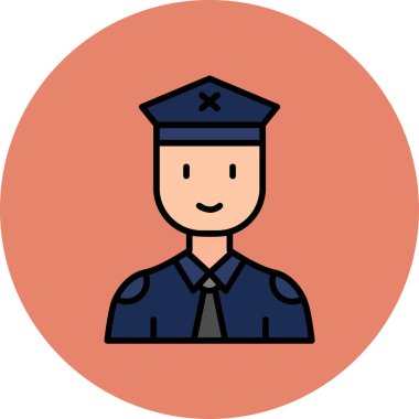 Polis. Web simgesi basit illüstrasyon