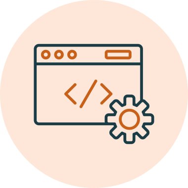 Web Yazılım simgesi, vektör illüstrasyonu