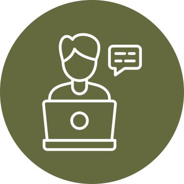 Soyut temalı bir video arama simgesinin düz vektör illüstrasyonu.