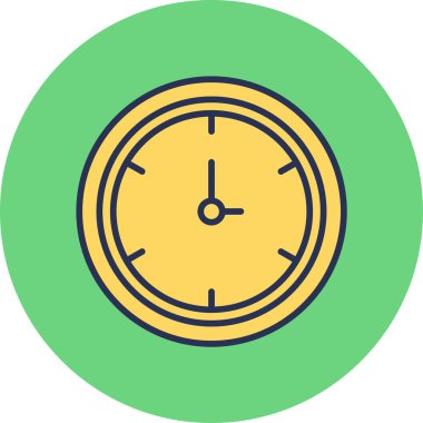 Saat web simgesi, vektör illüstrasyonu