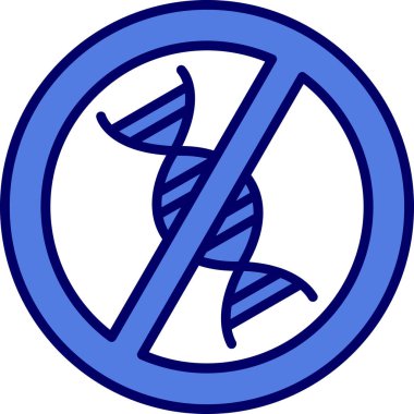 Gmo ikonu olmayan, çapraz DNA sembolü. Web simgesi basit illüstrasyon 