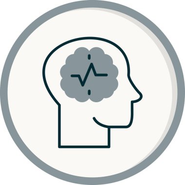 Beyin ikonu vektör illüstrasyonu. Sara nöbeti. 