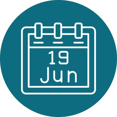 Haziran takvim simgesi. vektör illüstrasyonu