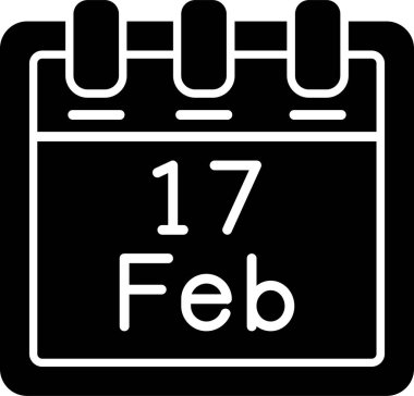 Şubat takvim simgesi tasarımı, web illüstrasyonu