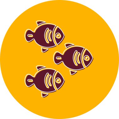 Balıklar. Web simgesi basit illüstrasyon