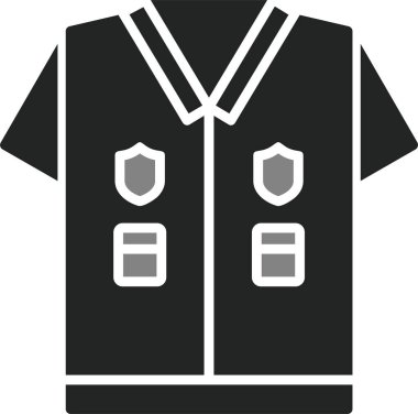 Polis üniforması. Web simgesi basit illüstrasyon