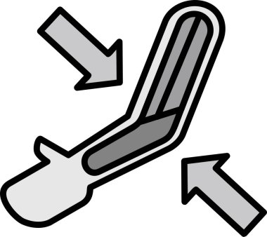 Katı El Simgesi Vektör İllüstrasyonu Beyaz Arkaplanda İzole Edildi