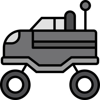 Telsiz kontrollü araba. Web simgesi basit illüstrasyon