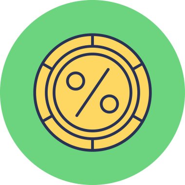 İndirim simgesinin vektör illüstrasyonu, yüzde