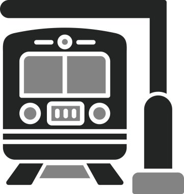 Tren İstasyonu simgesi, vektör illüstrasyonu basit tasarım