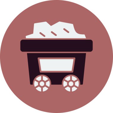 Maden arabası. Web simgesi basit illüstrasyon
