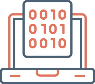 İkili veri simgesinin basit vektör illüstrasyonu