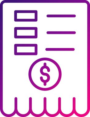 iş makbuzu simgesi, vektör illüstrasyonu