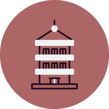 Pagoda. Web simgesi basit illüstrasyon