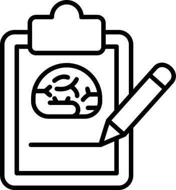 Sağlık Raporu beyin ikonu vektör çizimi 