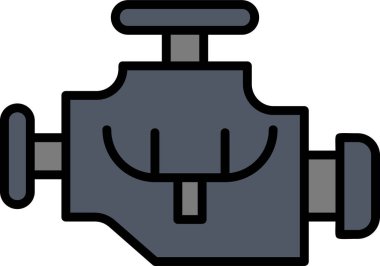 Araba motoru. Web simgesi basit illüstrasyon        