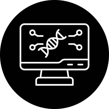 Bilgisayar ekranında DNA işaretinin basit doğrusal çizimi