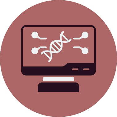 Bilgisayar ekranında DNA işaretinin basit doğrusal çizimi