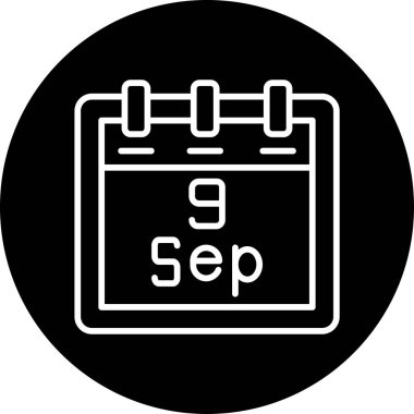 Eylül takvim simgesi. vektör illüstrasyonu