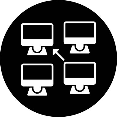 Merkezi olmayan modern simgenin vektör illüstrasyonu