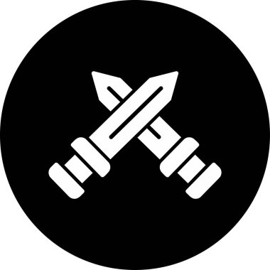 Çapraz kılıç simgesi vektör illüstrasyon 