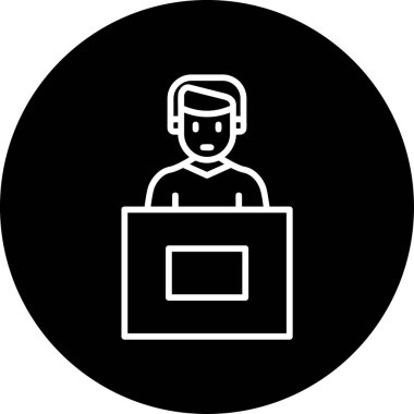 Röportaj web simgesi vektör çizimi