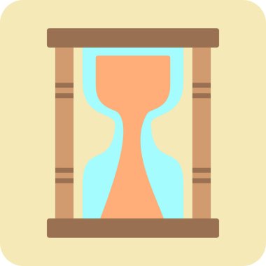 Kum saati simgesi, vektör illüstrasyonu 