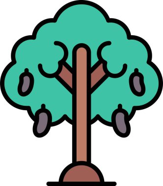 Aspen ağacı simgesi. düz dizayn. vektör illüstrasyonu       