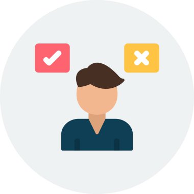 Karar verme ikonu. vektör illüstrasyonu