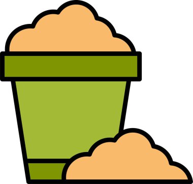 Kum Kovası simgesi, vektör illüstrasyonu basit tasarım