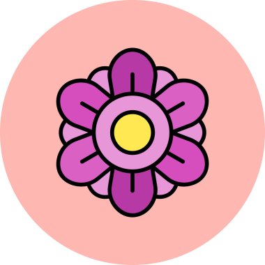 Çiçek. Web simgesi basit illüstrasyon 