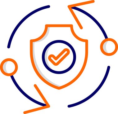 Veri koruma kalkanı simgesi ana hat biçiminde 