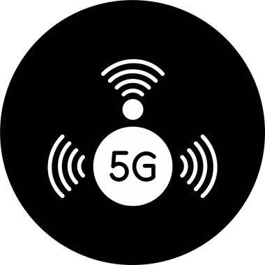 5 G ağ simgesinin vektör illüstrasyonu