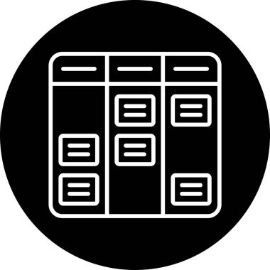 Kanban akış şeması doğrusal simgesi. Not simgesi olan tahta. İş akışı yönetimi. Çalışmalar devam ediyor. Program sistemi. İnce çizgili çizim. Contour sembolü. Vektör çizimi. Düzenlenebilir vuruş