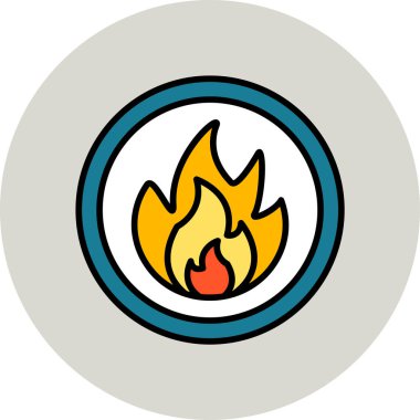 Yangın. Web simgesi basit illüstrasyon 